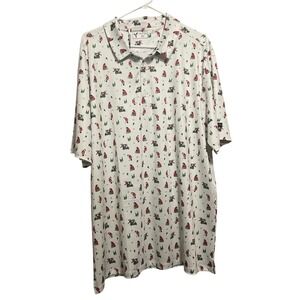 NWTS Yatta Golf Mens 3XL White Christmas Santa Golf Cart Short Sleeve Polo Shirt